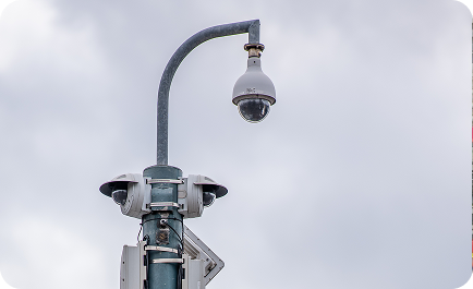 ANPR enforcement camera mounted on a street pole